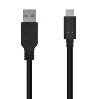 CABLE AISENS USB 3.1 GEN2 10GBPS 3A TIPO USB-C M-A M NEGRO 0,5mts
