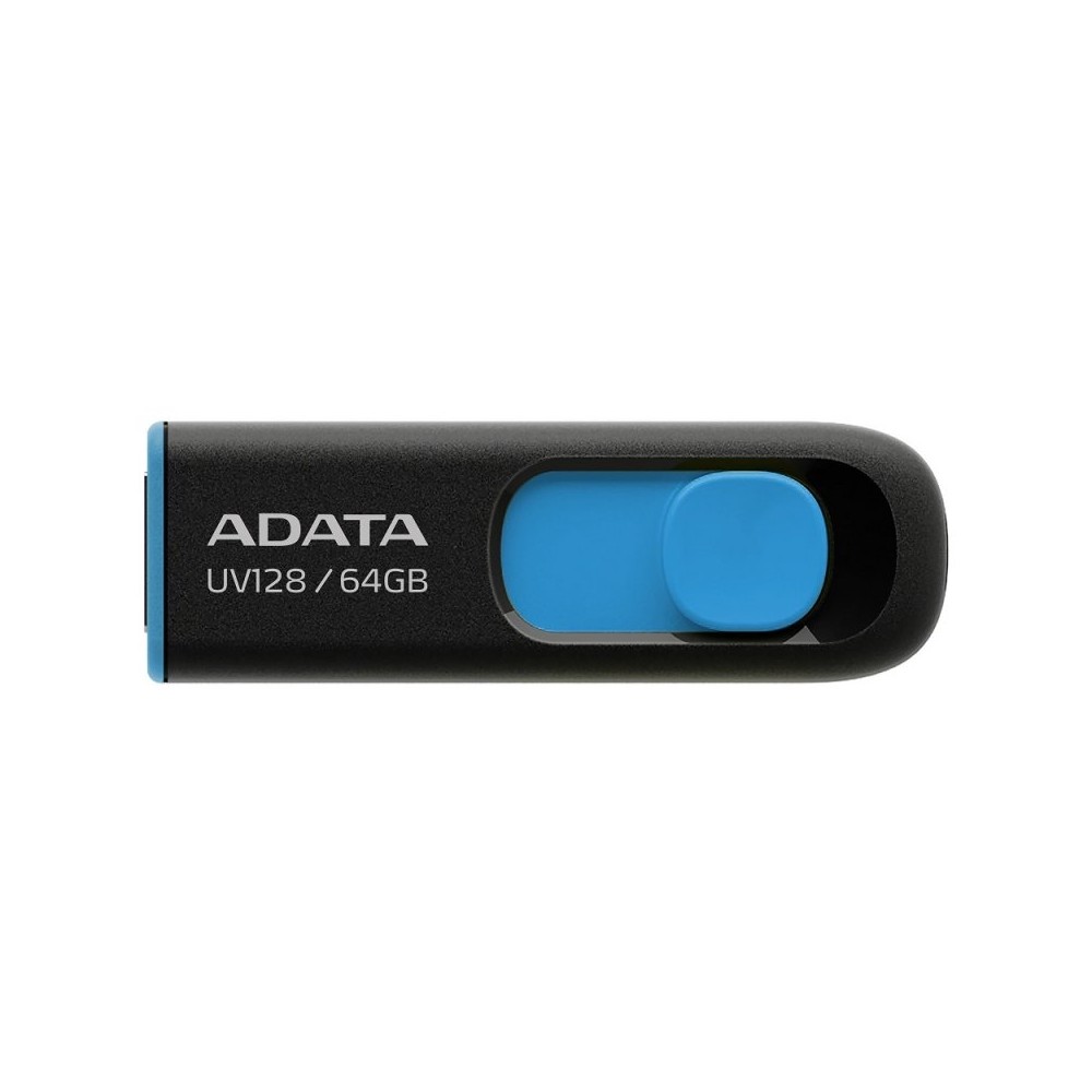 Adata lapiz usb uv128 64gb usb 3.2 negro/azul