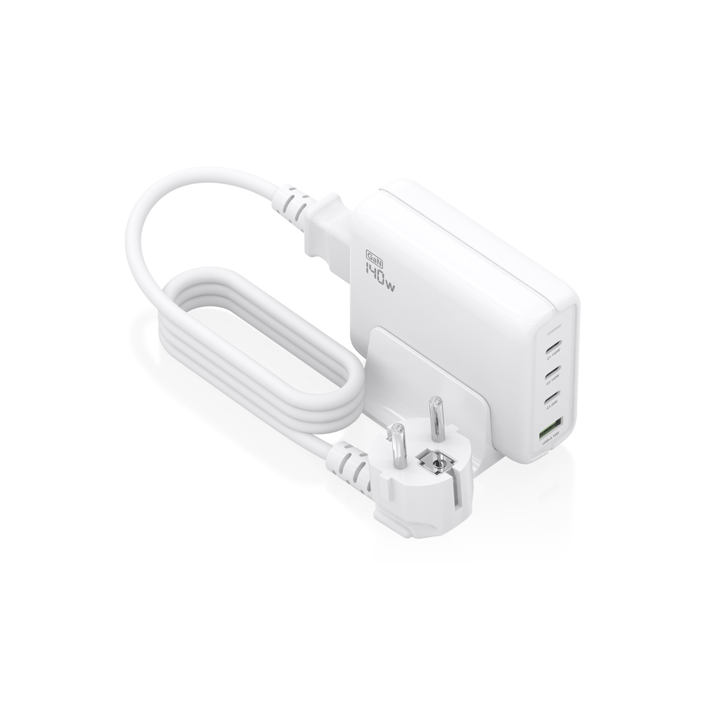 CARGADOR GAN AISENS SOBREMESA 140W 3XUSB-C PD3.1 QC4.0 QC5.0 USB-A QC3.0
