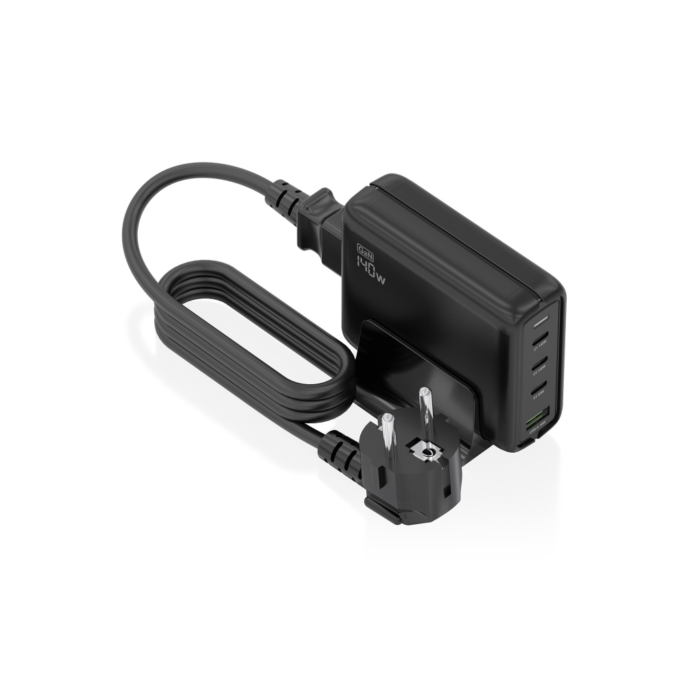 CARGADOR GAN AISENS SOBREMESA 140W 3XUSB-C PD3.1 QC4.0 QC5.0 USB-A QC3.0