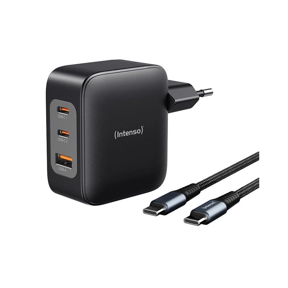 Intenso | kit cargador gan w100acc + cable usb-c