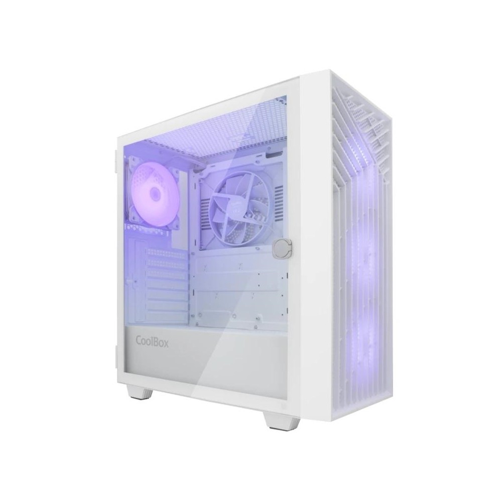 Coolbox caja gaming atx ga300 gridline white