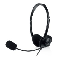 Ewent Auriculares Estereo USB - Microfono Integrado - Cable de 2.1m - Color Negro