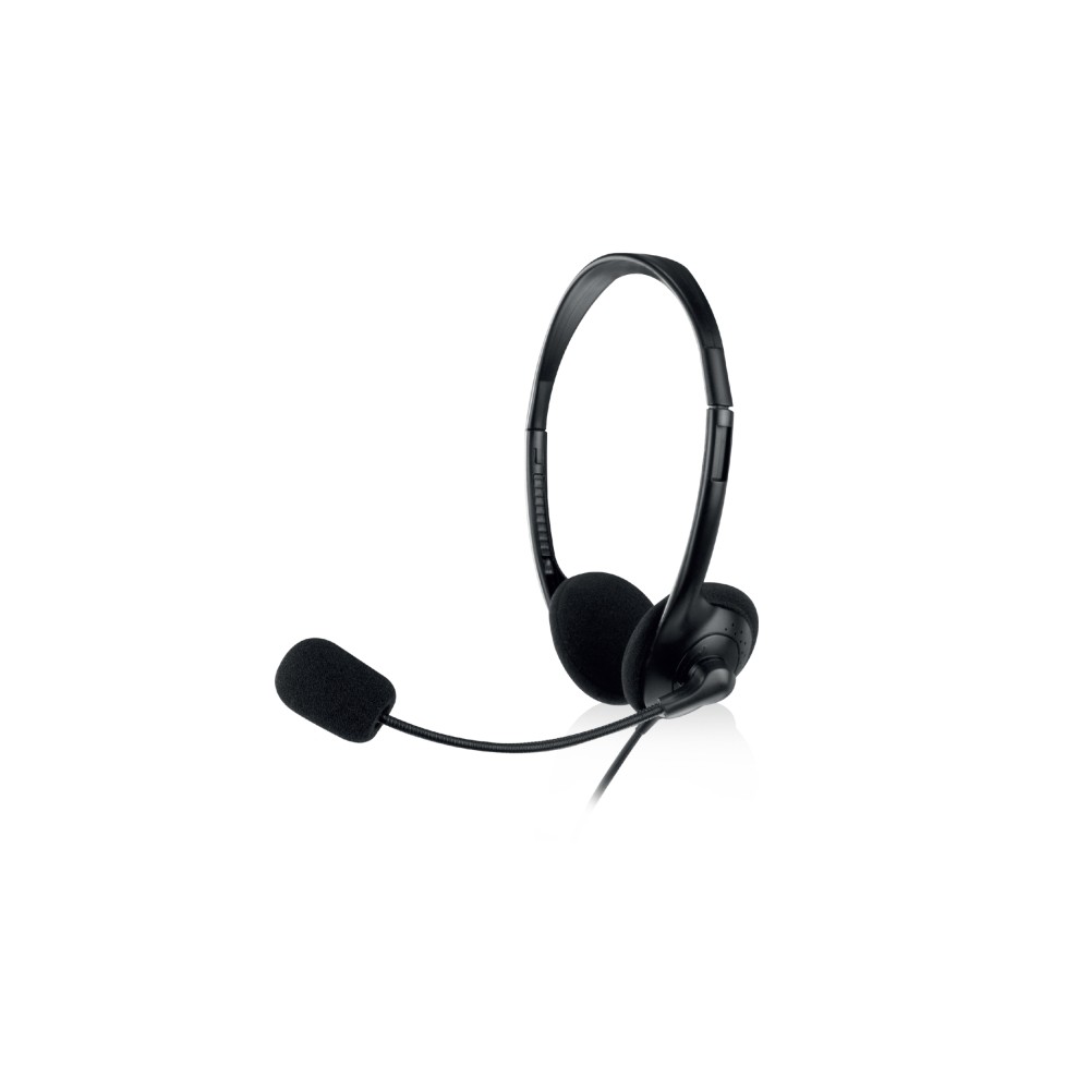 Ewent Auriculares Estereo USB - Microfono Integrado - Cable de 2.1m - Color Negro