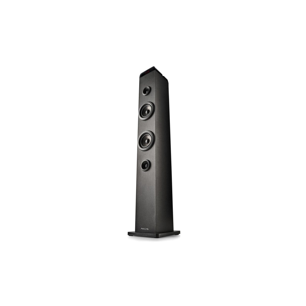 NGS Sky Charm Pro Torre de Sonido Bluetooth 50W - USB, Radio FM, Aux In y Entrada Optica - Funcion Broadcasting - Madera de Alta