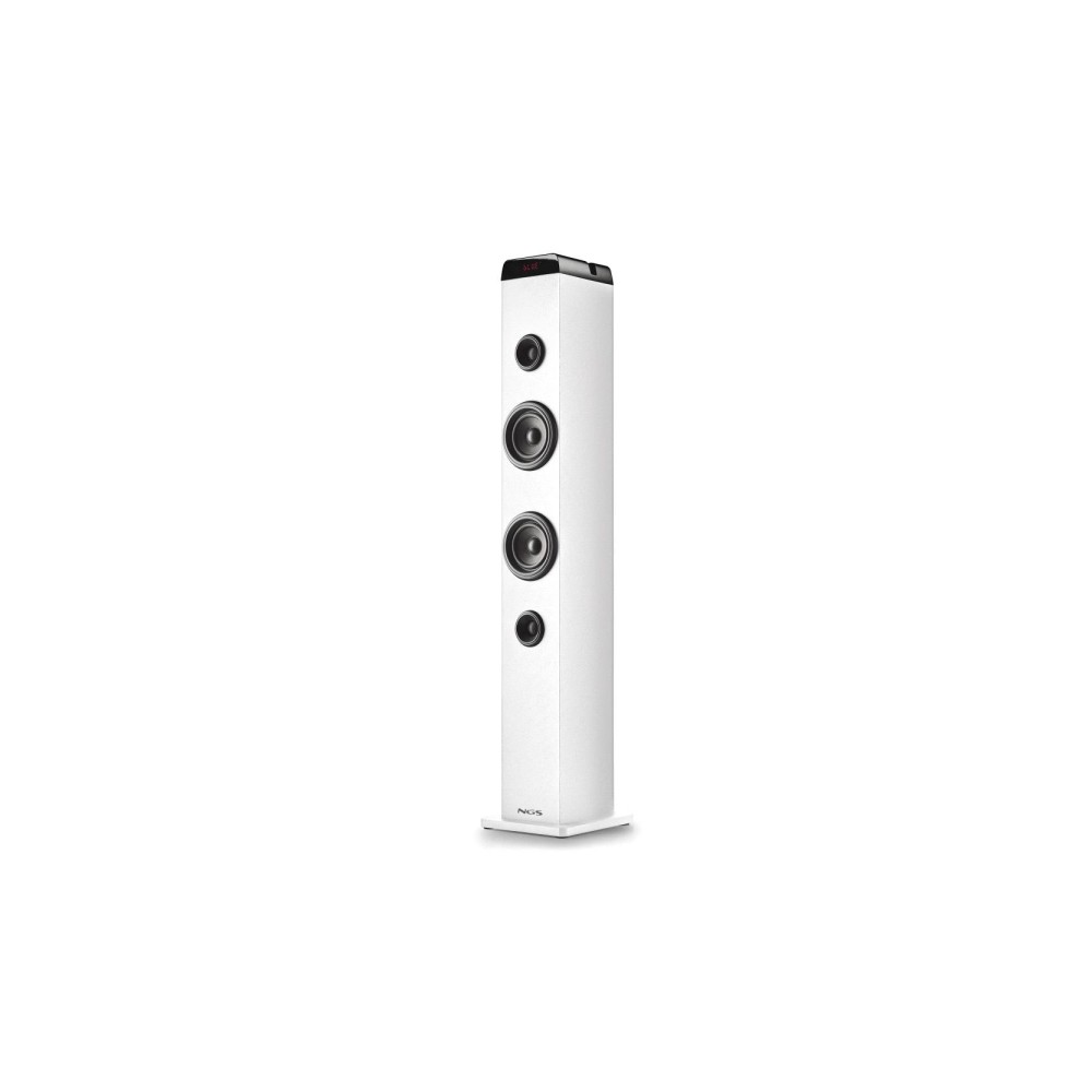 NGS Sky Charm Pro Torre de Sonido Bluetooth 50W - USB, Radio FM, Aux In y Entrada Optica - Funcion Broadcasting - Madera de Alta