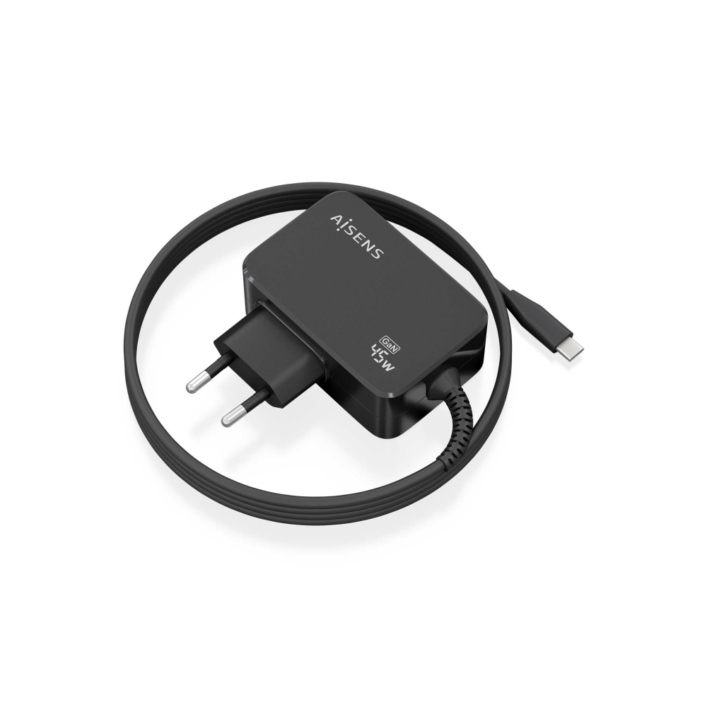 CARGADOR AISENS GAN 45W PD3.0 1XUSB-C 1.8M NEGRO