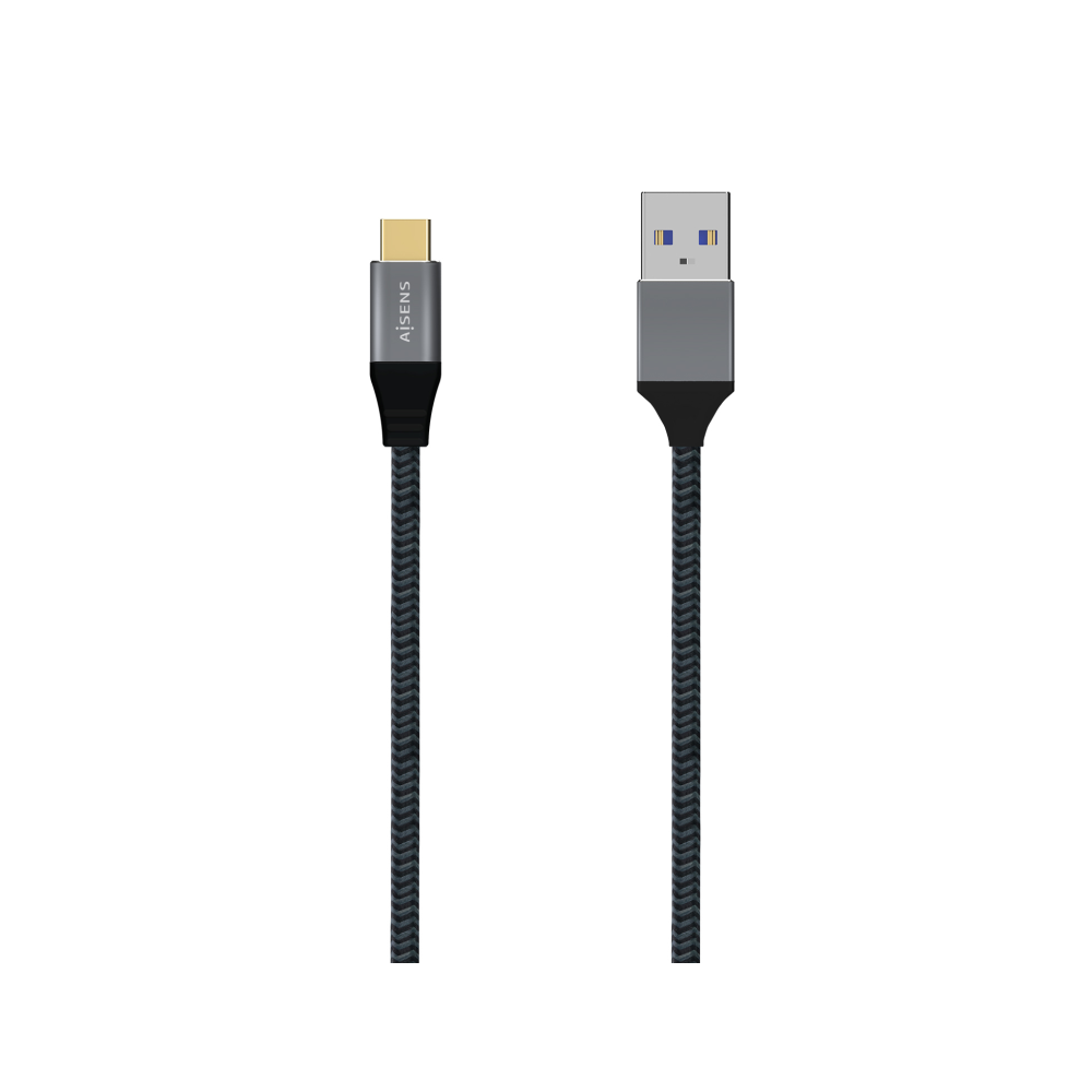 CABLE AISENS USB 3.1 GEN2 ALUMINIO 10GBPS 3A USB-C/M-A/M 1.0M NEGRO