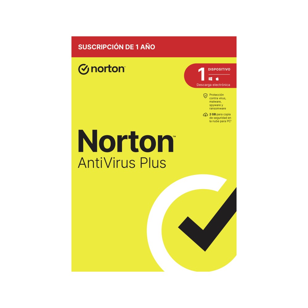 NORTON ANTIVIRUS PLUS 2GB ES 1 USER 1 DEVICE 12MO