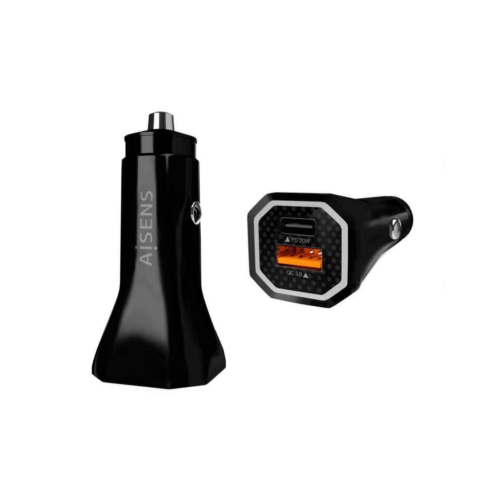 CARGADOR DE COCHE AISENS 38W1xUSB-C PD3.0 20W1xUSB-A QC3.0 18W NEGRO
