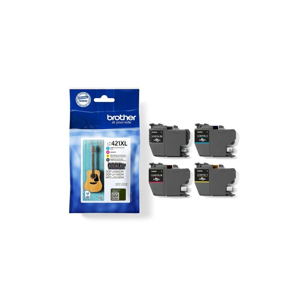 Brother LC421XL Pack de 4 Cartuchos de Tinta Originales - LC421XLVAL