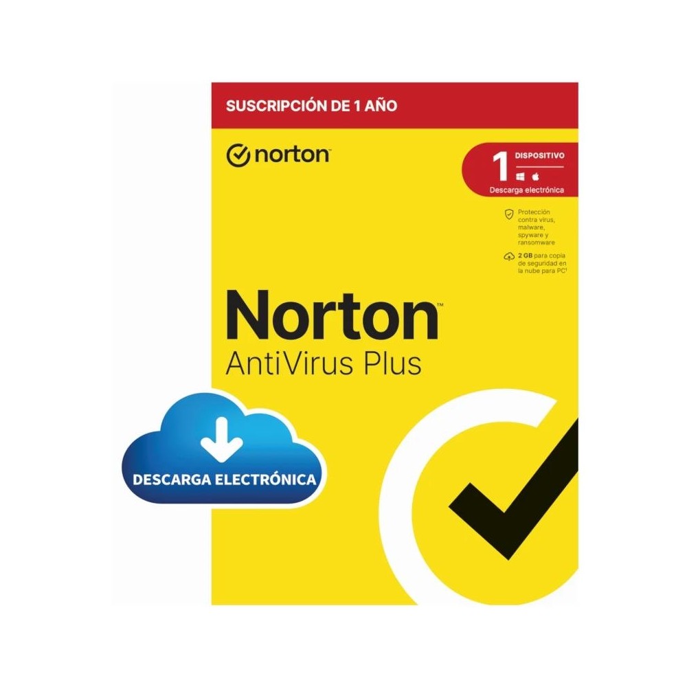 Norton antivirus plus 2gb es 1l/1a esd