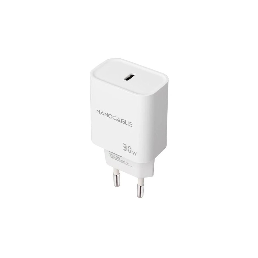 Nanocable cargador pared usb-c pd 30w blanco