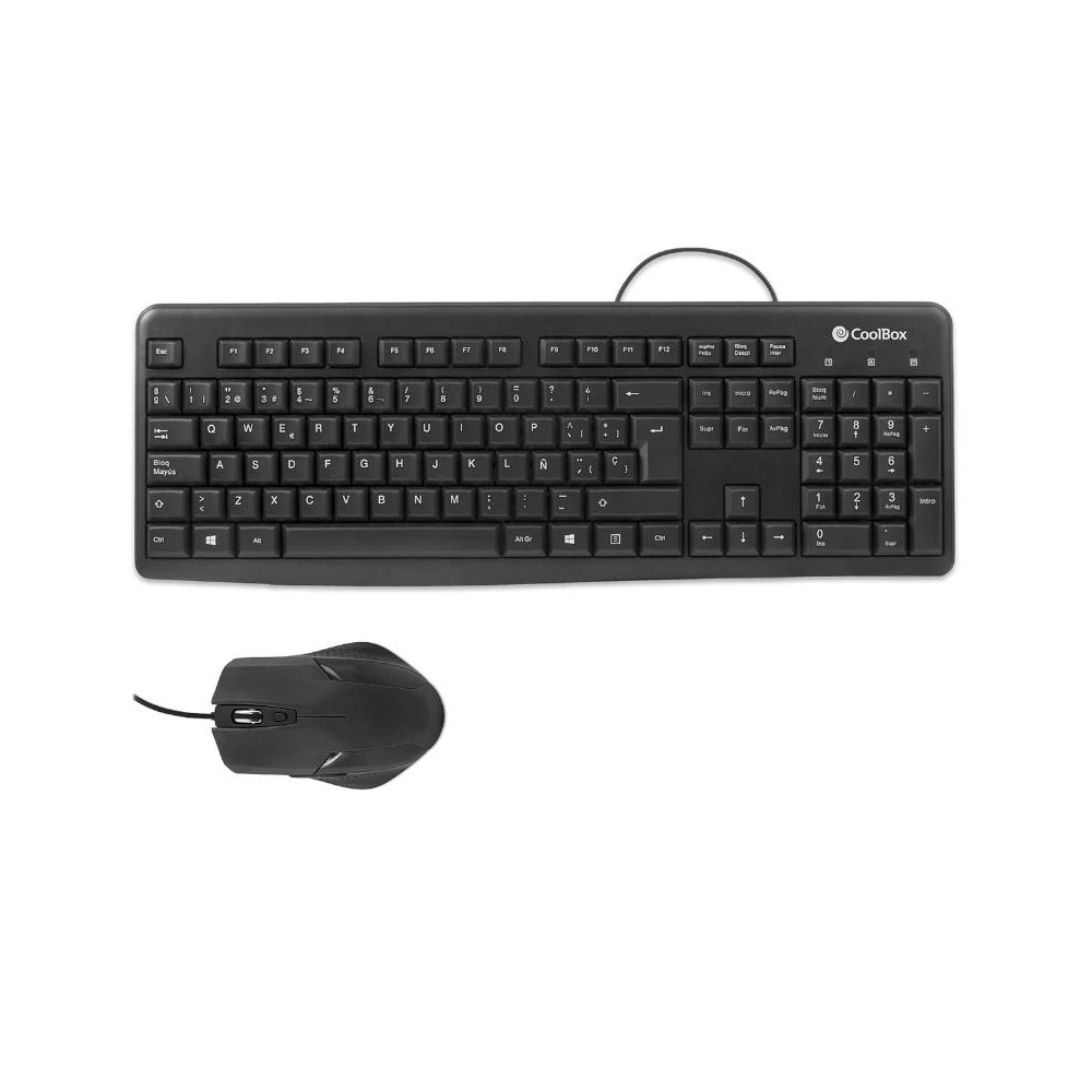 Coolbox kit teclado + raton usb con cable