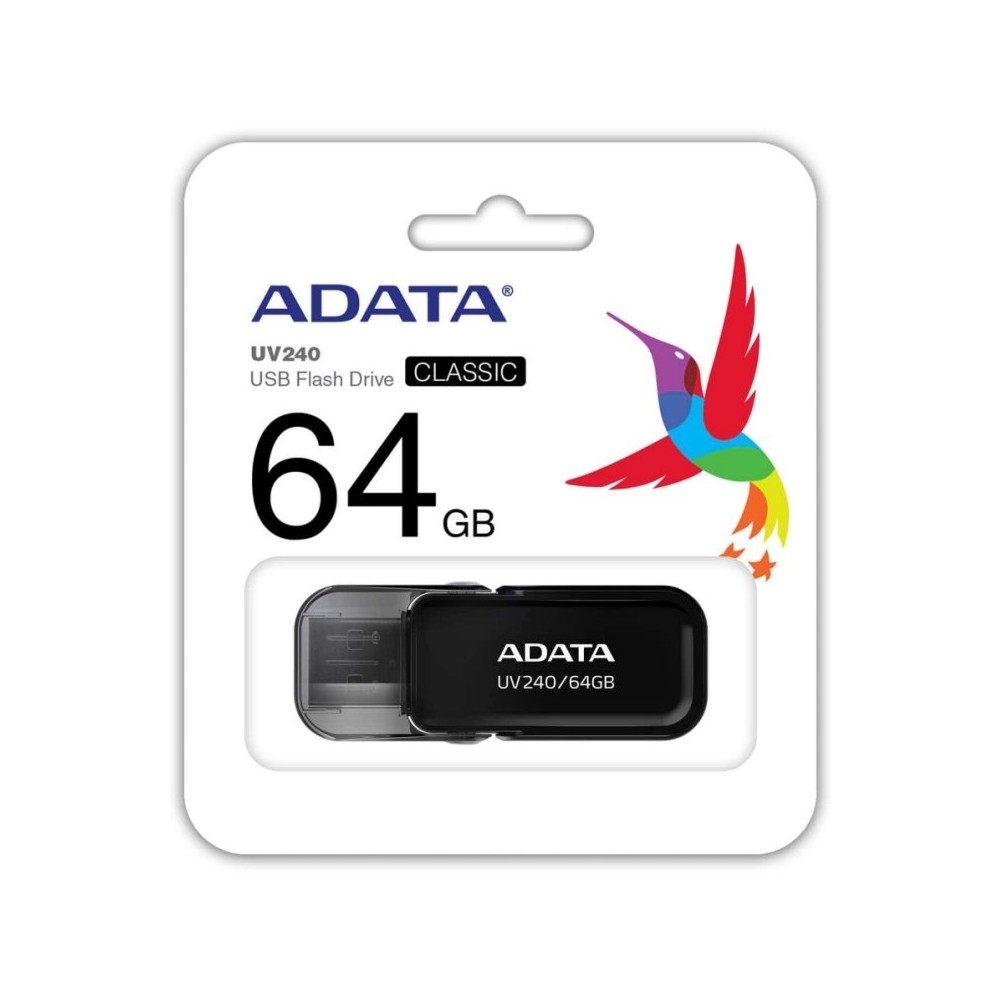 Adata lapiz usb uv240 64gb usb 2.0 negro