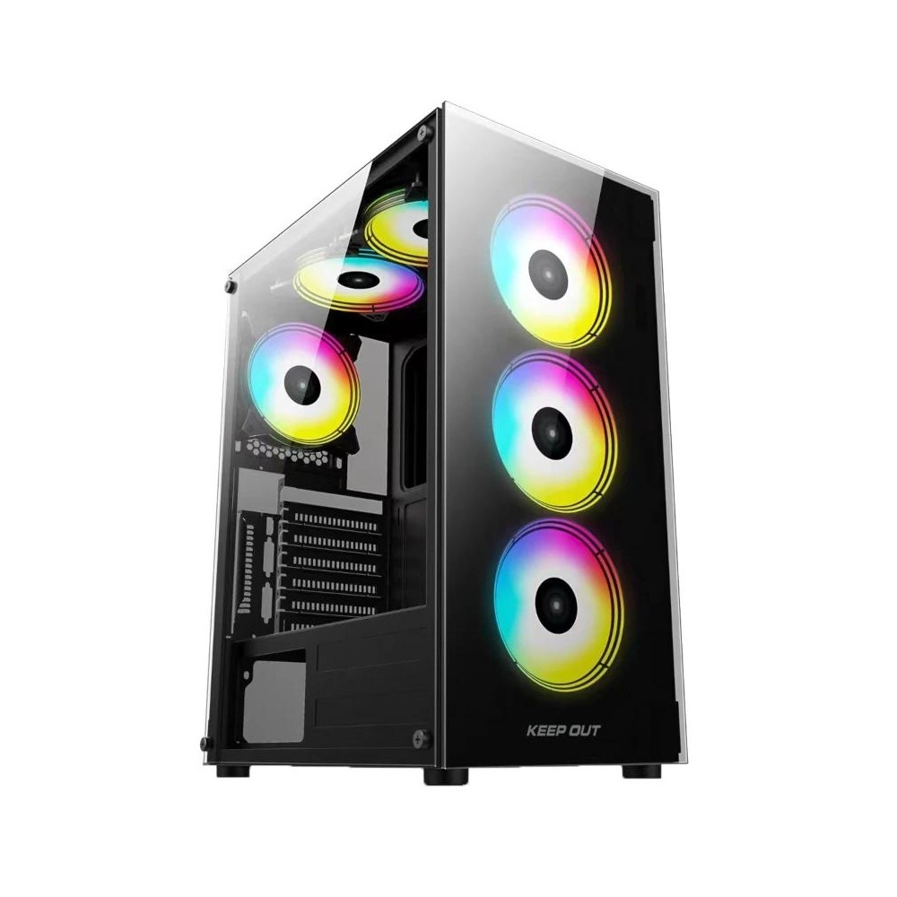Keep out caja atx xc-210 glass black usb3.0