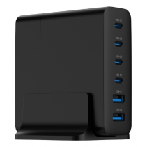CARGADOR RAPIDO GEMBIRD USB GAN DE 6 PUERTOS 75 W NEGRO
