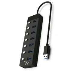 Ewent hub usb-usb-c 7 ptos interruptor c/alimen.
