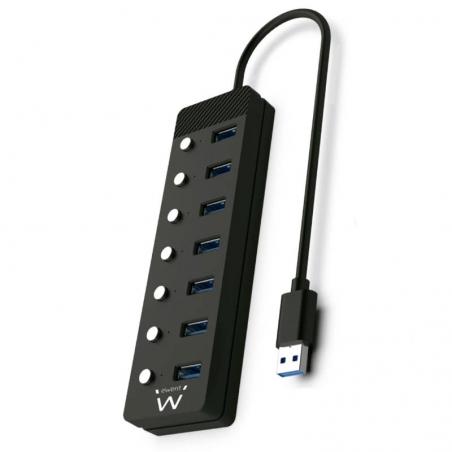 Ewent hub usb-usb-c 7 ptos interruptor c/alimen.