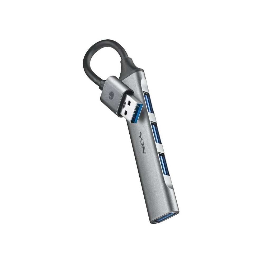 Ngs hub 4 puertos usb: 1 x usb 3.2, 3 x usb 2.0