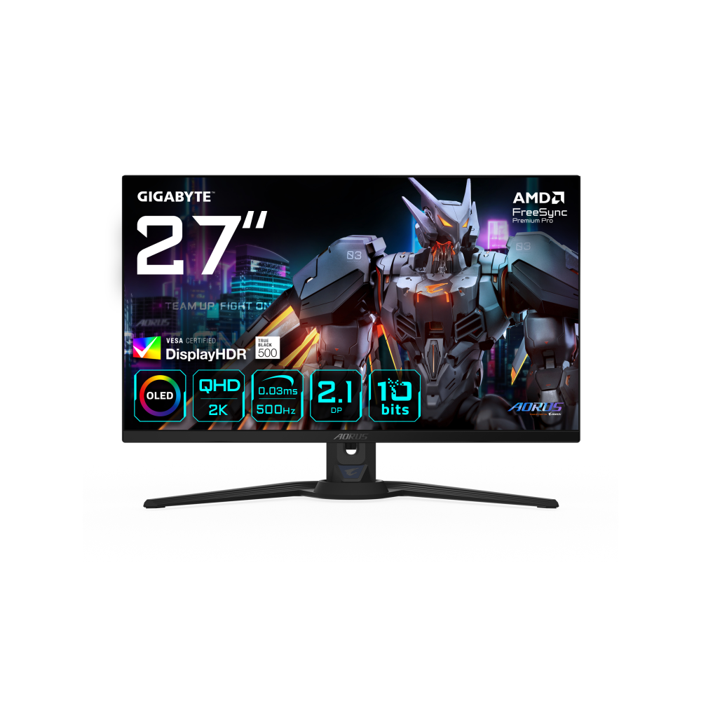 MONITOR GAMING GIGABYTE G27QQ5P 27" 2560x1440 QHD500Hz OLED KVM G-SYNC FreeSync