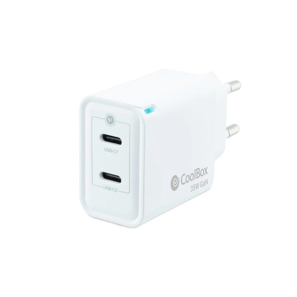 Coolbox cargador gan 35w usb-c/usb-c pared