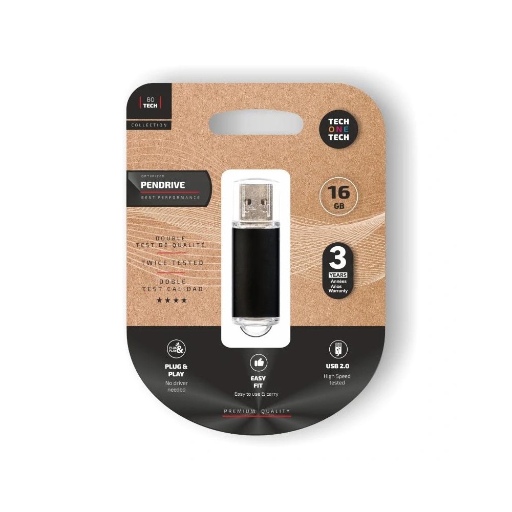 Tech one tech basic pendrive 16gb usb 2.0 negro