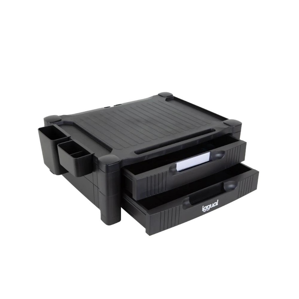 Iggual em2c elevador monitor 2 cajones negro
