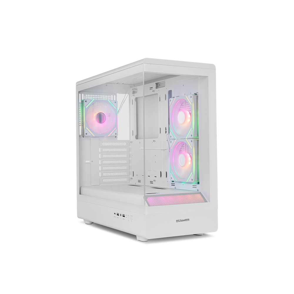CAJA NOX SEMITORRE FRAMELESS HUMMER SIGNAL ARGB BLANCA USB TYPE C