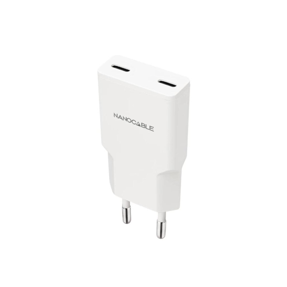 Nanocable cargador 2xusb-c/pd 20w blanco