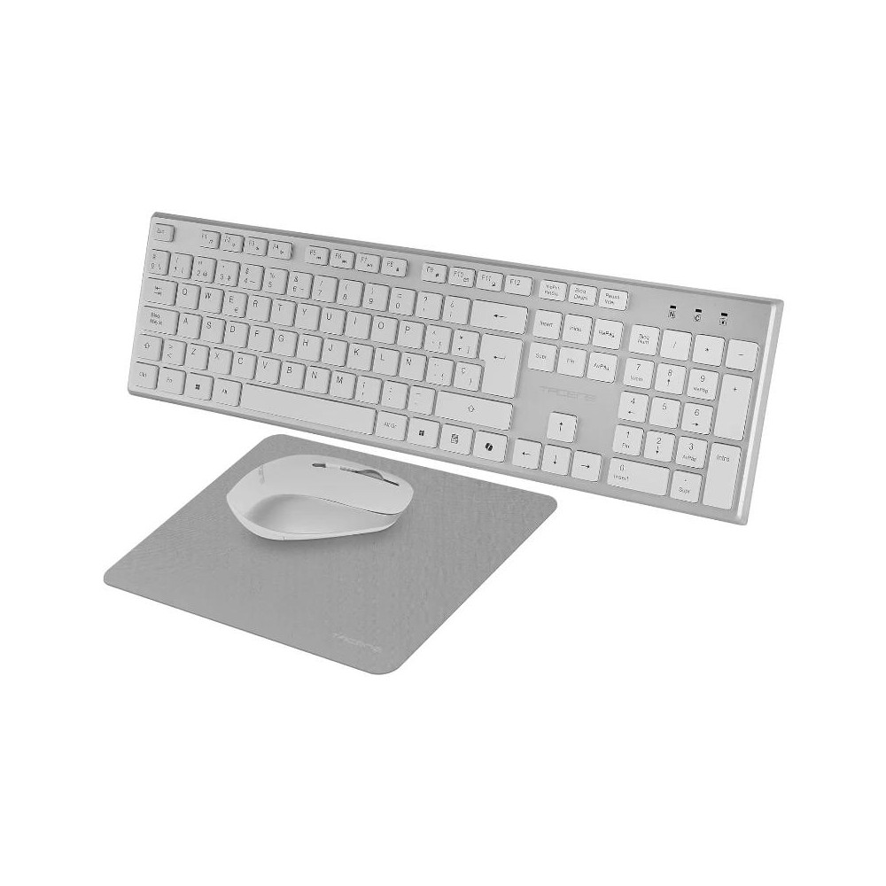 Tacens 3en1 teclado+ratón+alfom inalámbrico blanco