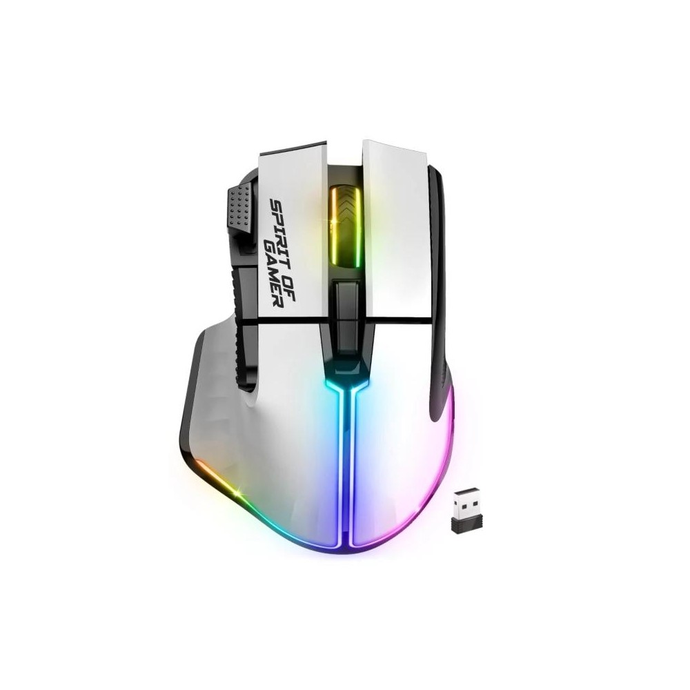 Spirit of gamer ratón inalambrico pro m5 white