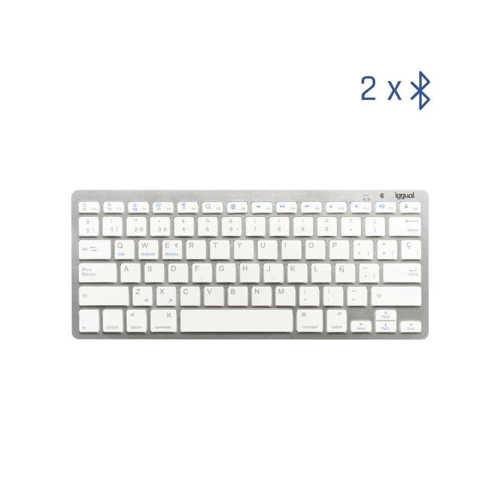 Iggual teclado bluetooth slim tkl-bt plata 2 canal