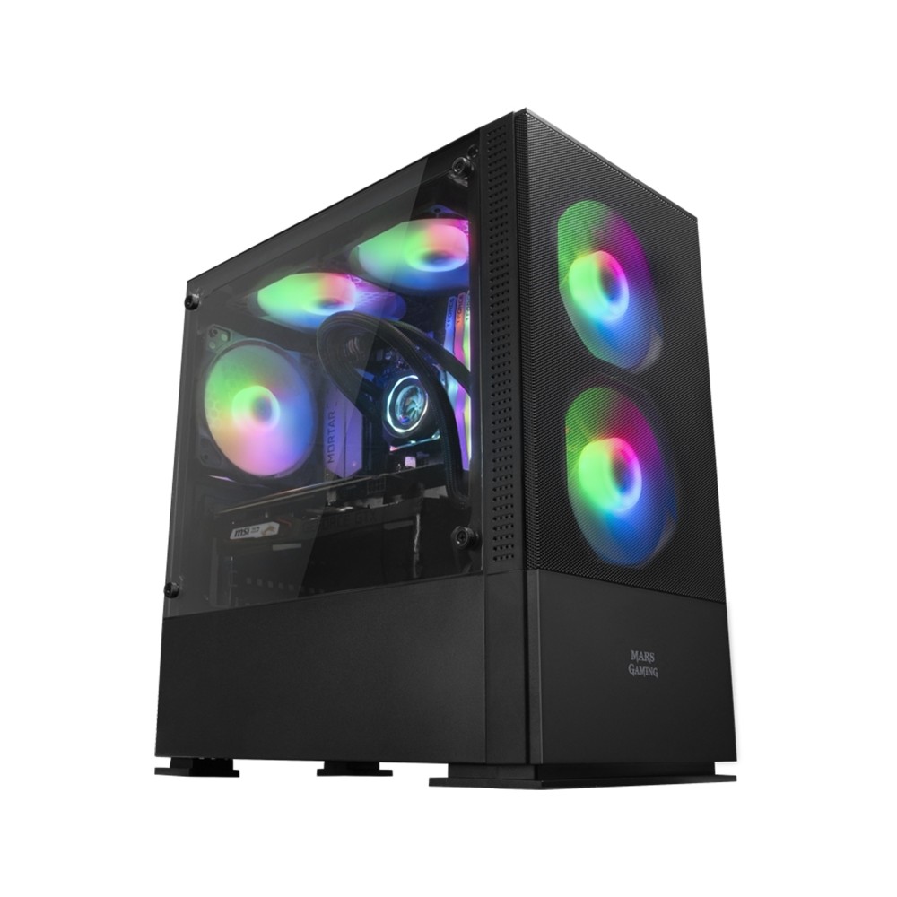 Mars gaming caja mcz premium m-atx 2x frgb negra