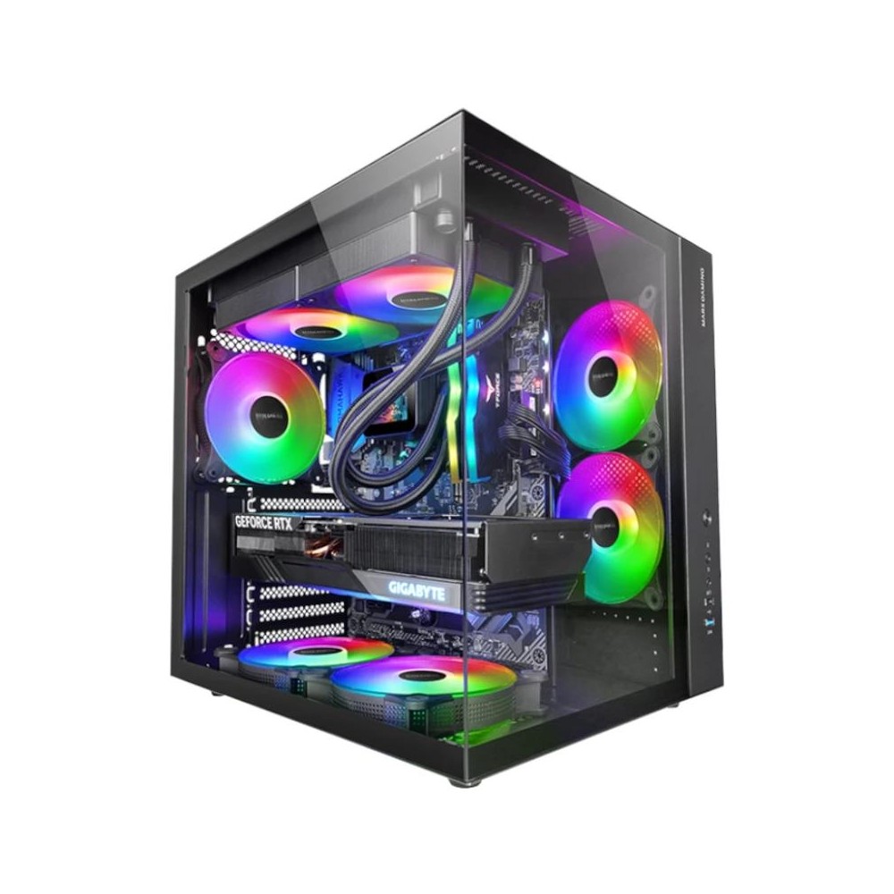 Mars gaming mcv-one atx doble cámara negro