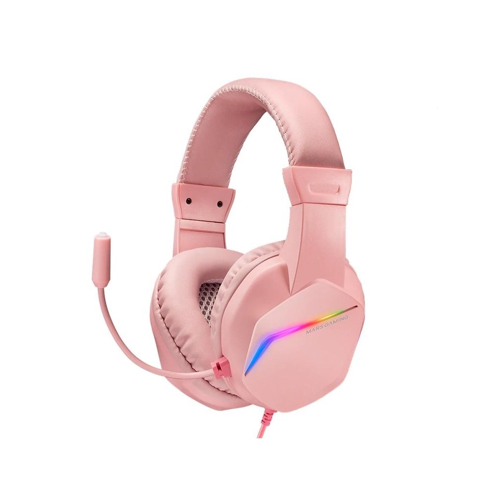 Mars gaming auricular+mic mh122 rosa