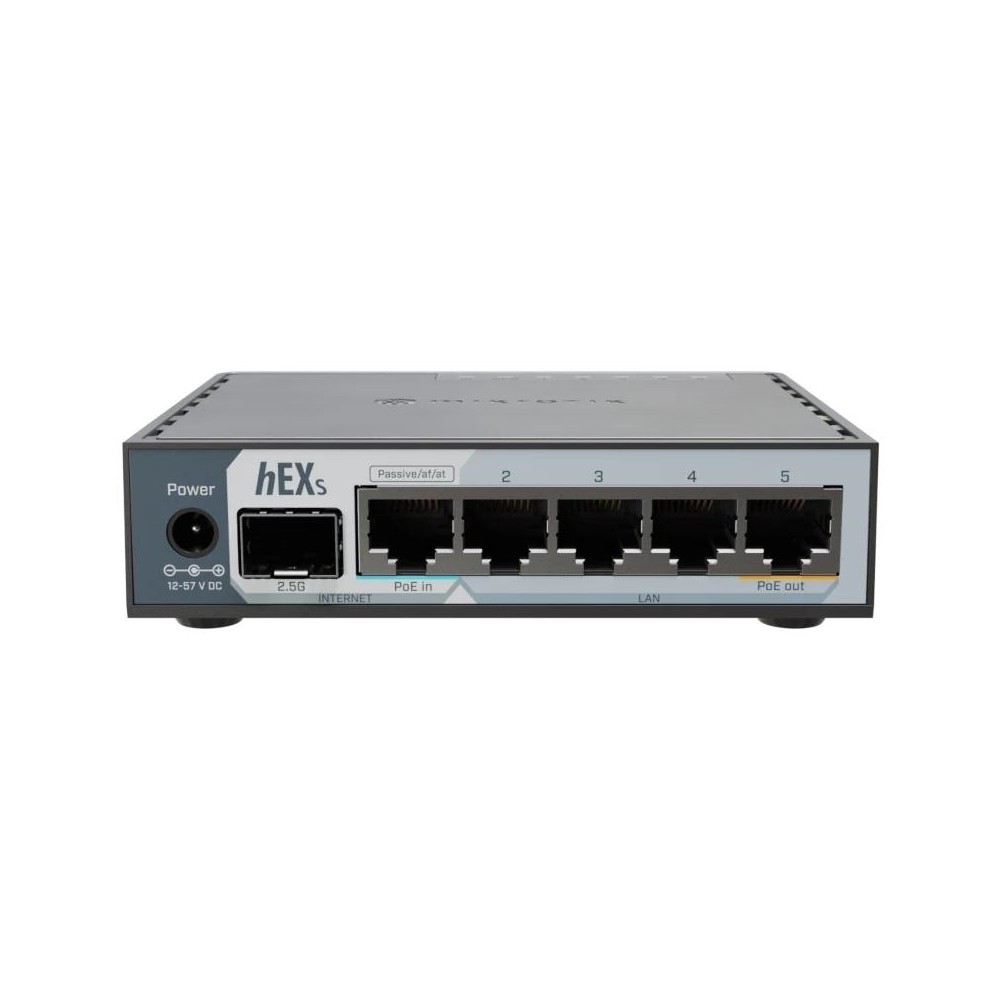Mikrotik e60iugs hex router 5xgbe poe-i/o 1x2.5sfp