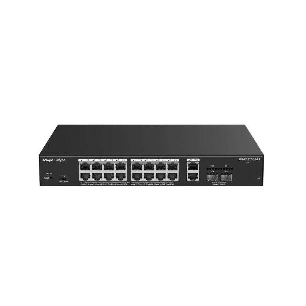 Reyee es220gs-lp switch 18xgbe (16 poe) 130w 2xsfp