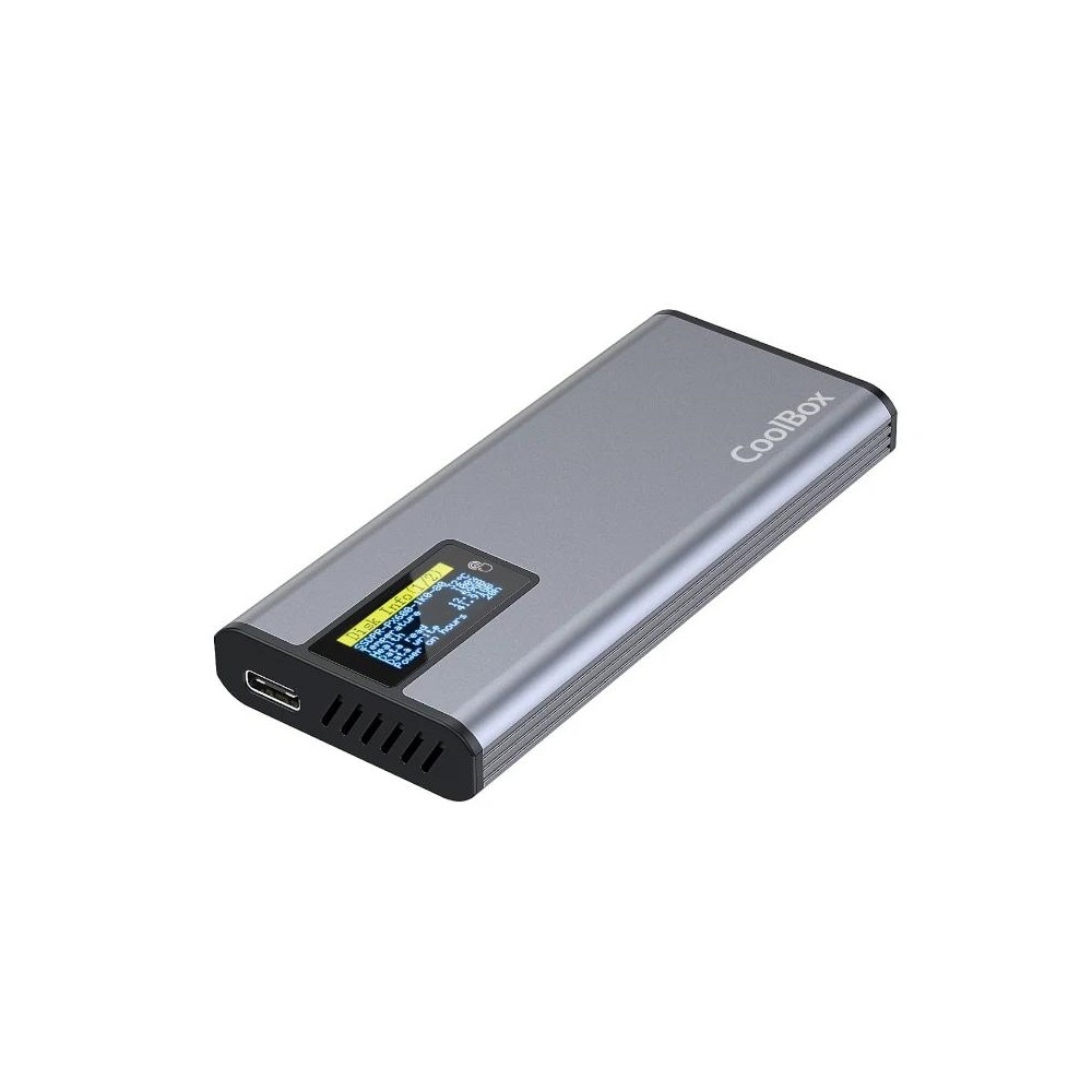Coolbox caja ssd m.2 nvme/sata lcd minichase ps32