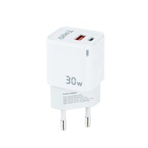 Tooq cargador pared gan usb-c/usb-a 30w