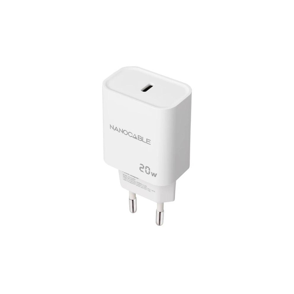 Nanocable cargador pared usb-c pd 20w blanco