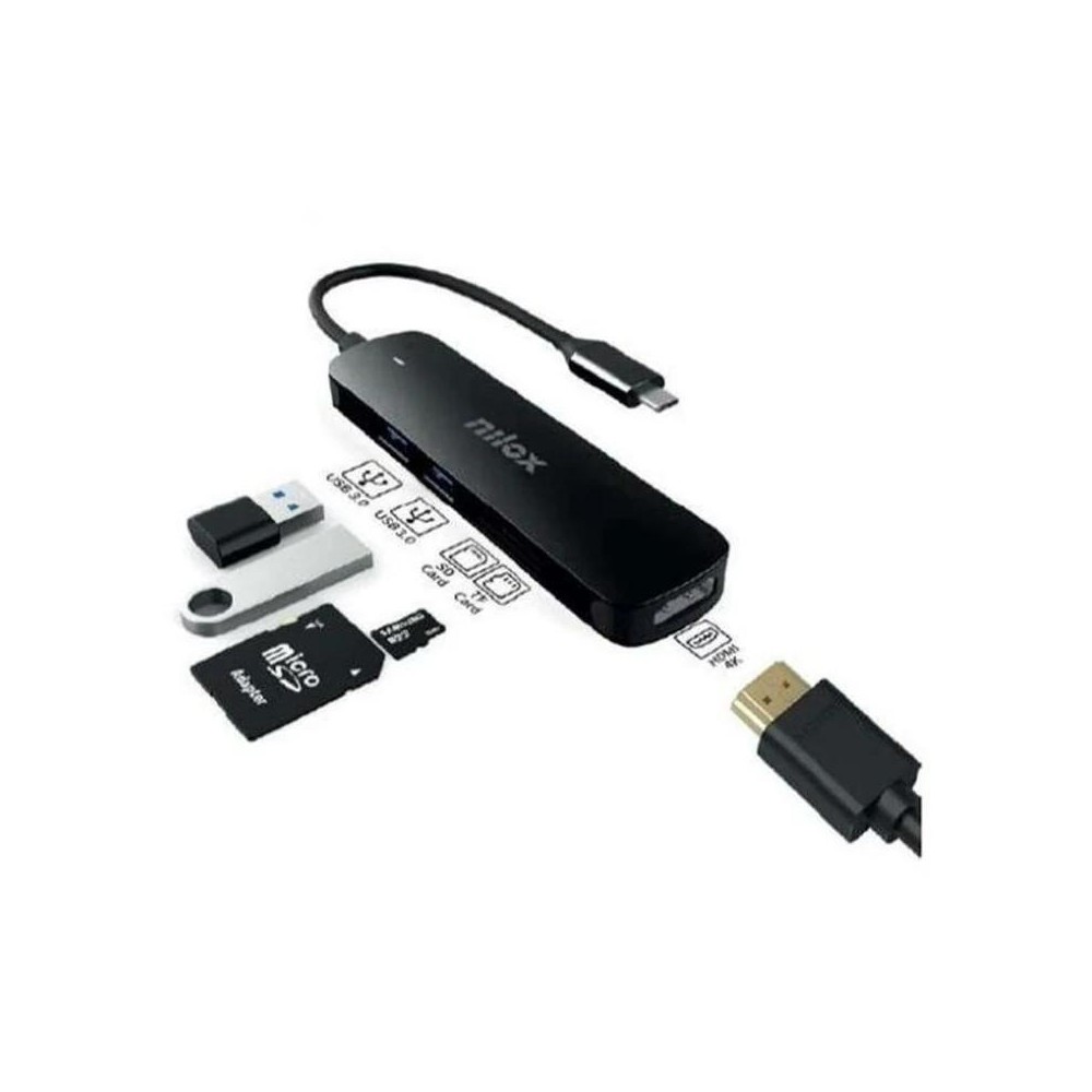 Nilox nxdsusbc05 adaptador usb-c 5 en 1