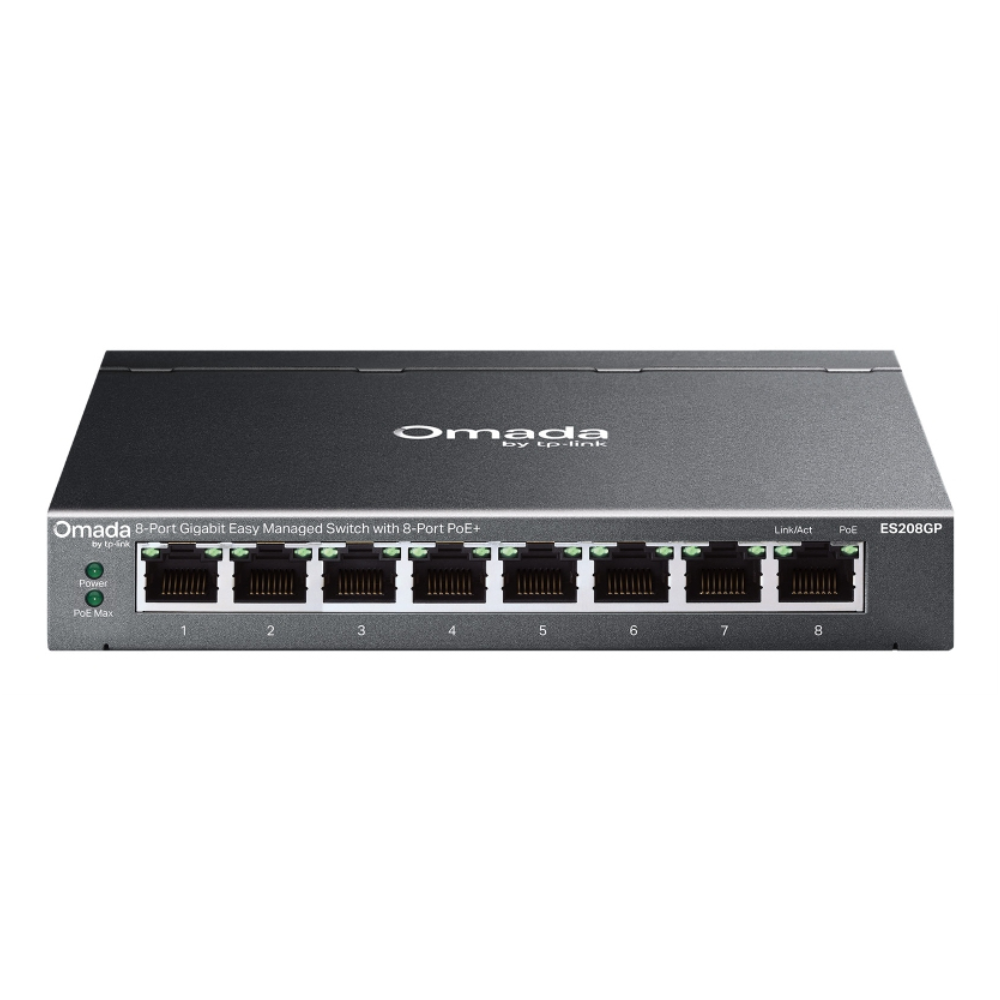 SWITCH OMADA TP-LINK ES208GP 8-PORT GIGABIT EASY MANAGED WITH 8-PORT POE+