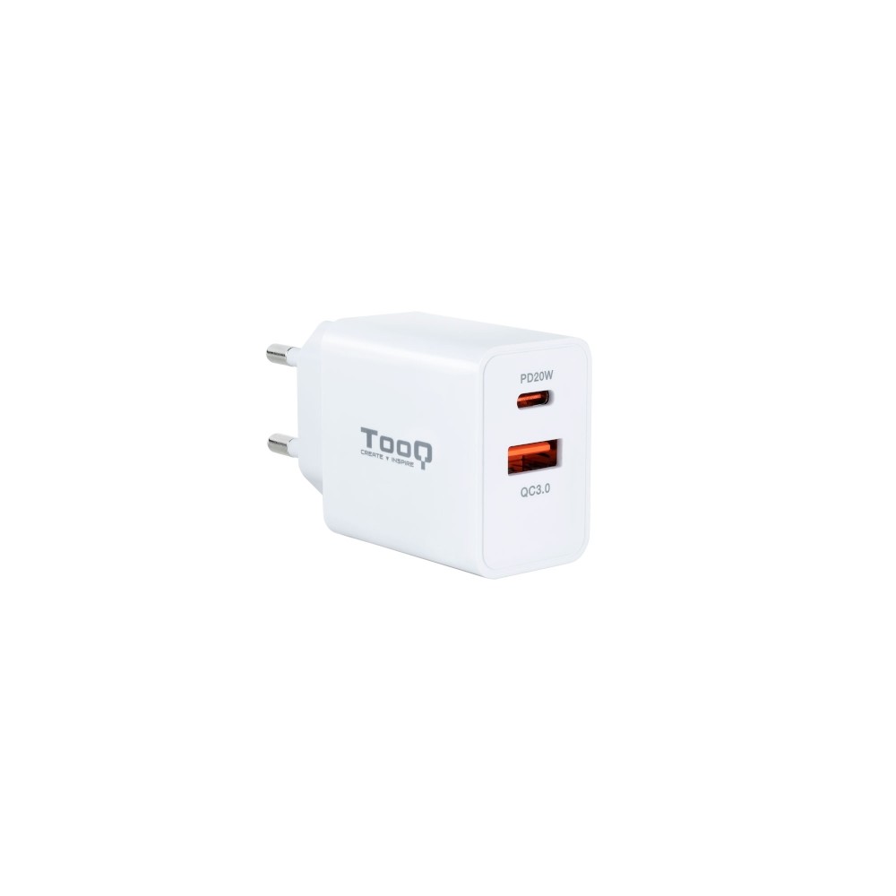 Tooq cargador de pared doble usb-c pd+ usb a
