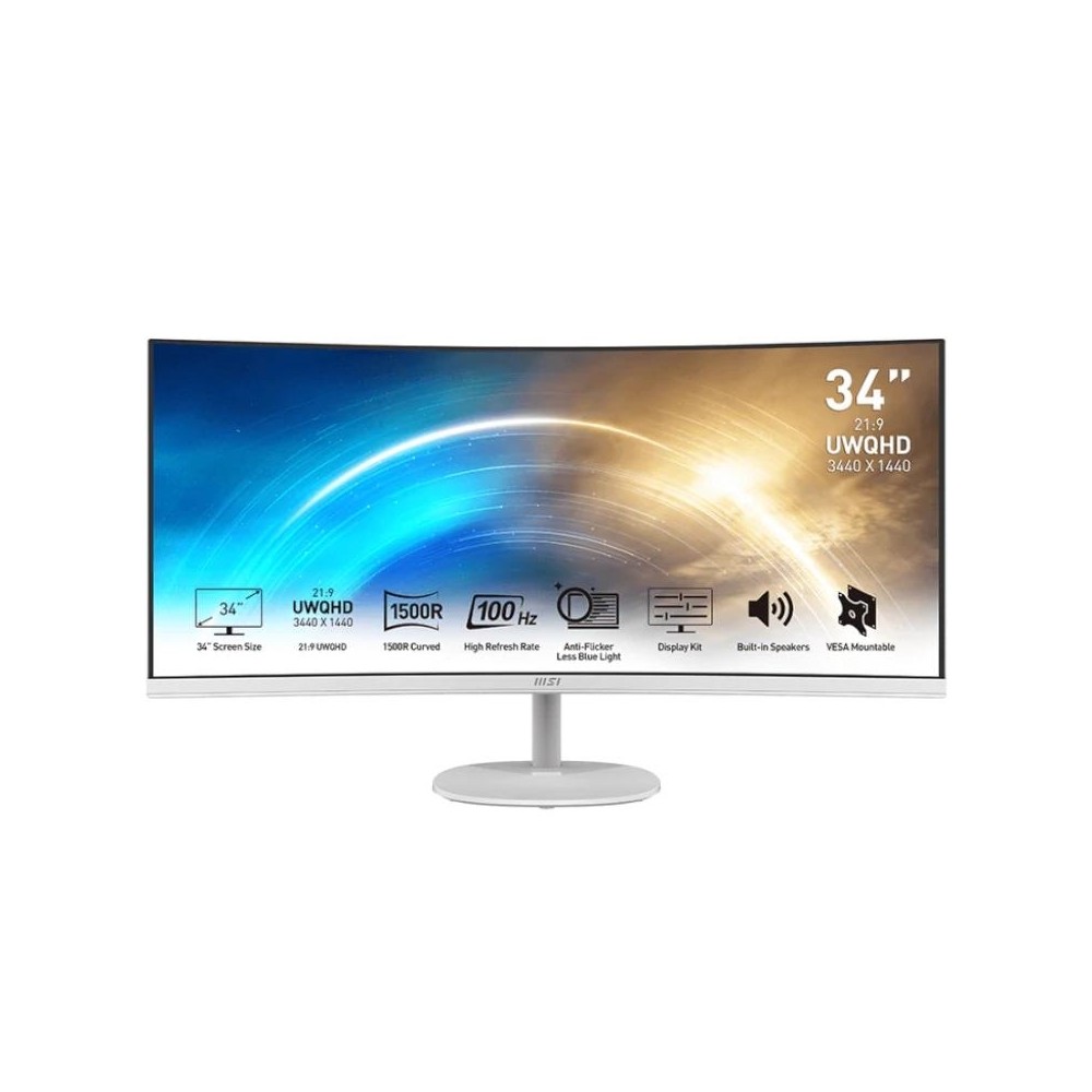 Msi mp341cqw monitor34" uwqhd vga hdmi mm curv