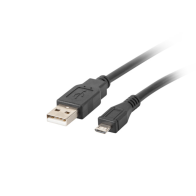 CABLE USB LANBERG 2.0 MACHO/MICRO USB MACHO 0.3M NEGRO