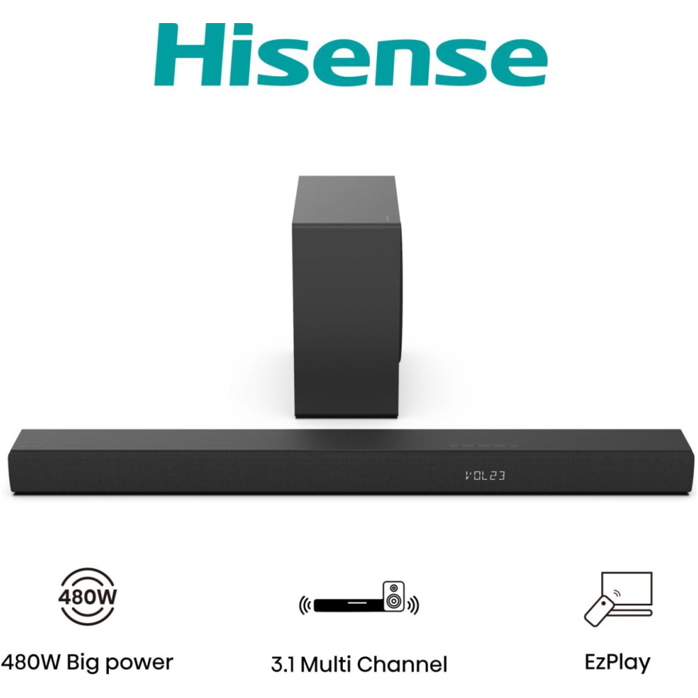 BARRA SONIDO HISENSE HS3100 3.1 480W BT