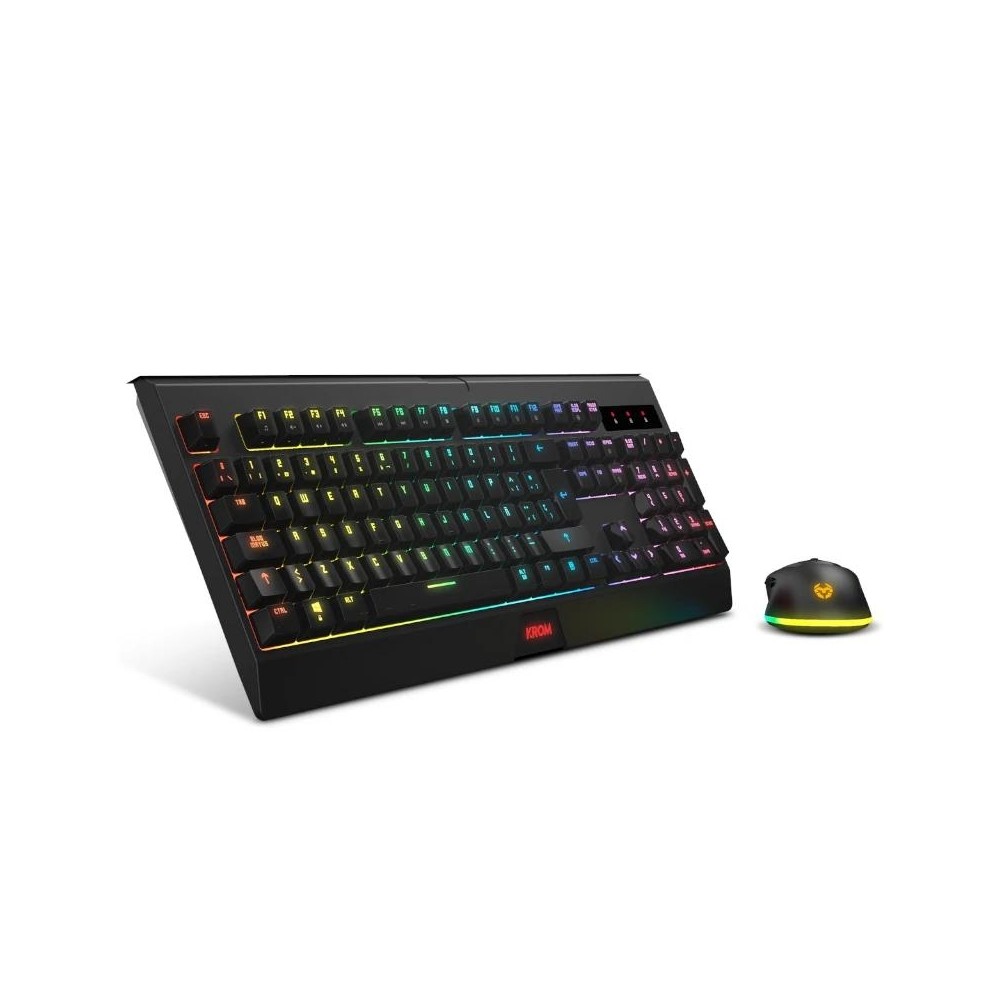 Krom kabala | kit teclado y ratón wireless rgb sp