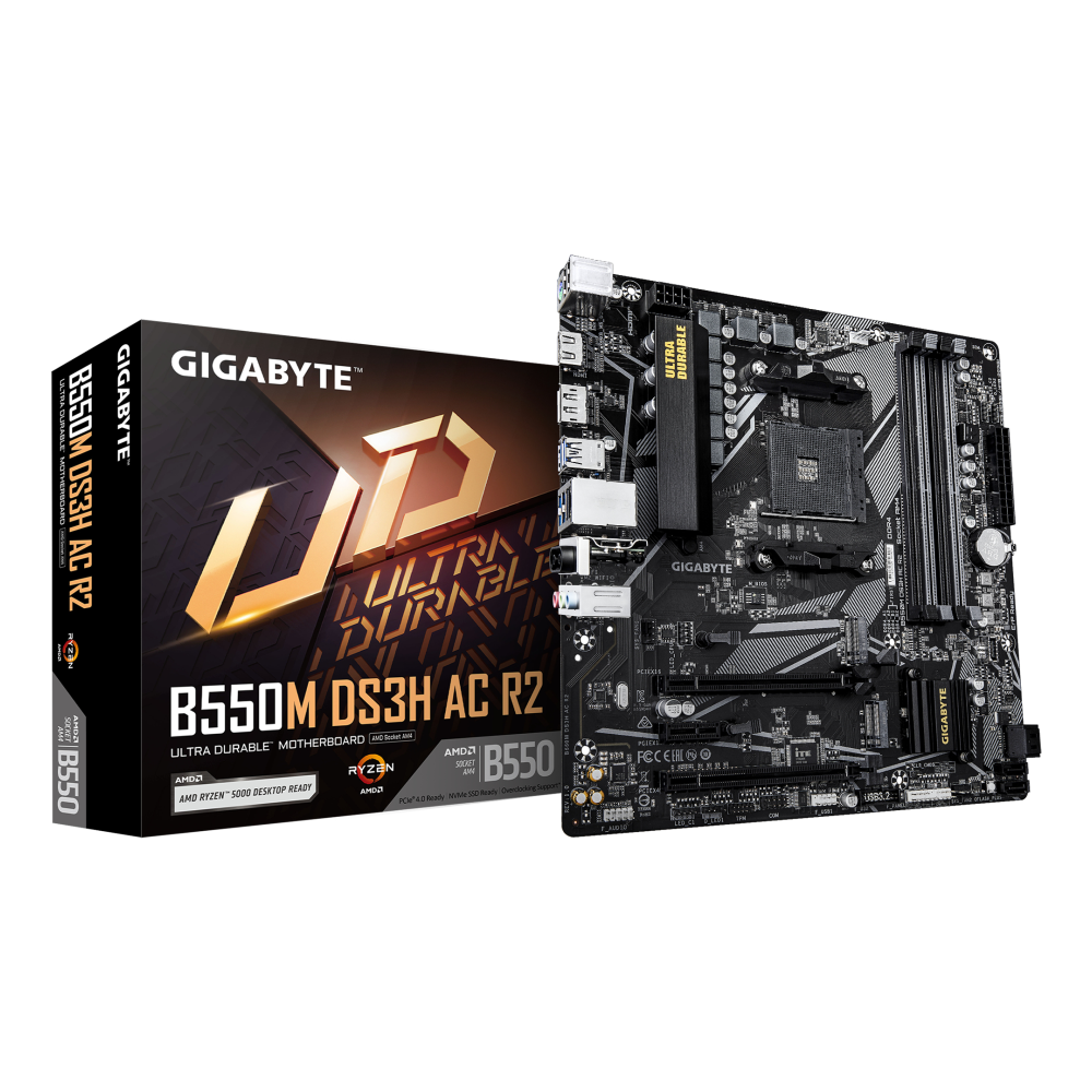 PLACA BASE GIGABYTE B550M DS3H AC R2 AM4 MATX 4XDDR4