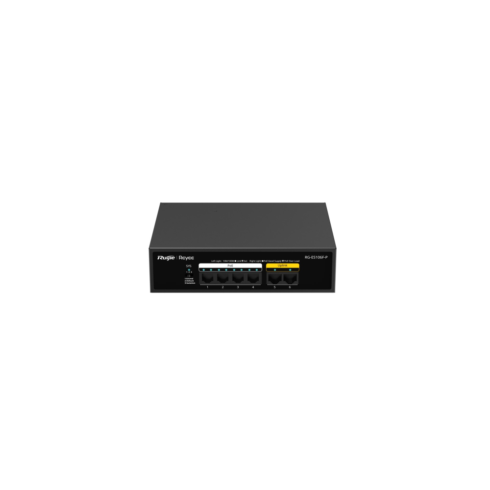 SWITCH RUIJIE UNMANAGED 8 PUERTOS GIGABIT POE 1 SFP BLACK